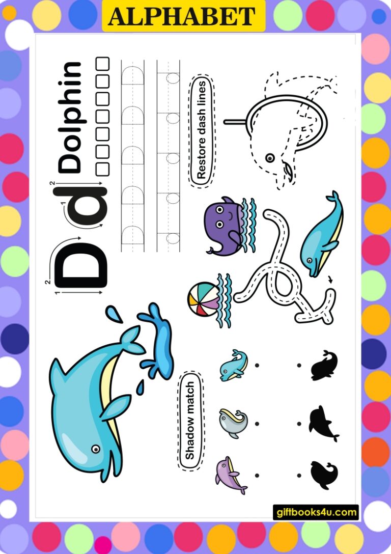 Alphabet D Learning and Writing Worksheet