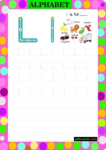 Worksheet for Learning and Writing Alphabet L