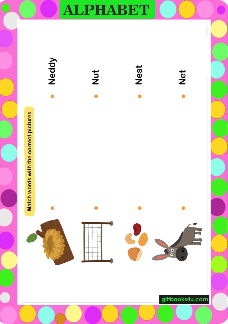 Match Words with Pictures - Learning Alphabet N