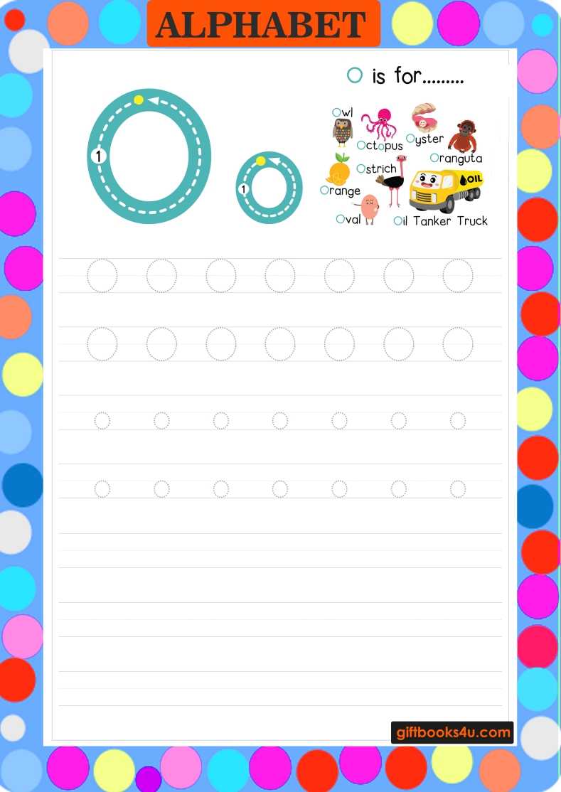 Writing Alphabet O with Dotted Lines Made Easy