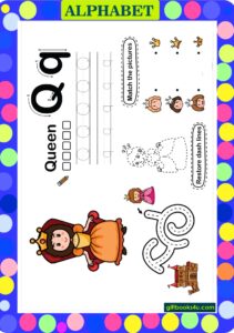 Worksheet for Learning and Writing Alphabet Q